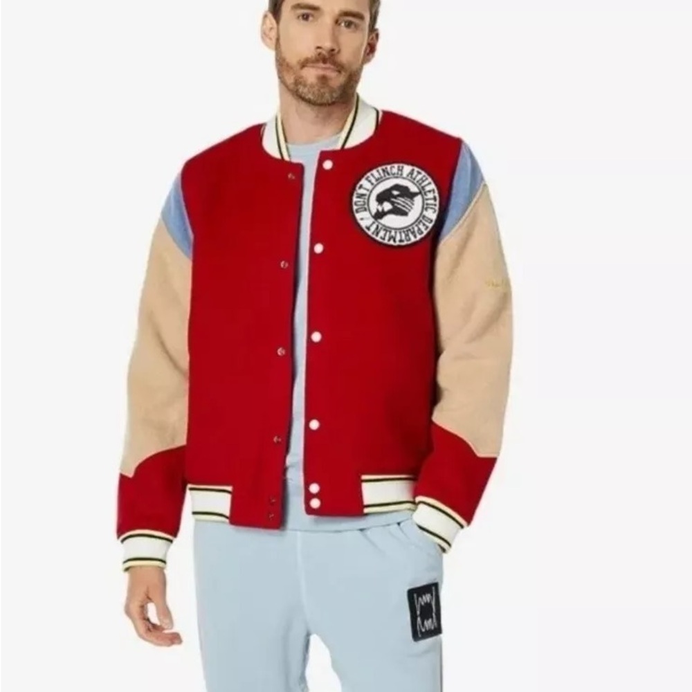 NWT Puma Varsity Jacket reversible flame scarlet